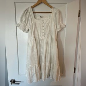 NWT Madewell puff sleeve dress - 100% cotton - size M - color lighthouse
